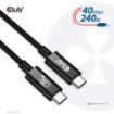 Obrázek Club3D kabel USB4 Gen3x2 Typ-C, Oboustranný USB-IF Certifikovaný data kabel, Data 40Gbps, PD 240W(48V/5A) EPR M/M 1m