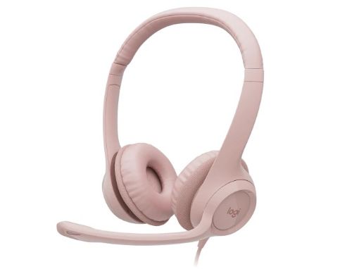 Obrázek Logitech Headset H390, drátový, USB, růžová