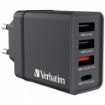 Obrázek VERBATIM Univerzální adaptér CHR-30EU2, 30W, 1x USB-C, 3x USB černá