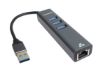 Obrázek PREMIUMCORD Adaptér USB3.0 - LAN RJ45 ETHERNET 10/100/1000 MBIT + 3x USB3.0 port