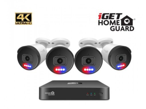 Obrázek iGET HOMEGUARD HGNVK88504 - PoE 4K UltraHD NVR CCTV 8CH + 4x kamera