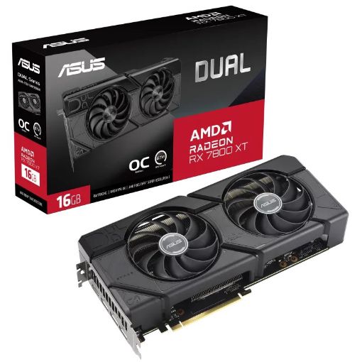 Obrázek ASUS VGA  AMD Radeon RX 7800 XT DUAL OC 16G, 16G GDDR6, 3xDP, 1xHDMI