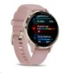 Obrázek Garmin Venu® 3S, Nerezová luneta Soft Gold, pouzdro Dust Rose, silikonový řemínek