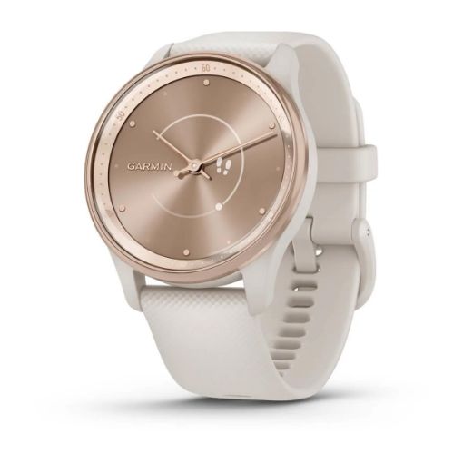 Obrázek Garmin vívomove® Trend, Nerezová luneta Peach Gold, pouzdro Ivory, silikonový řemínek