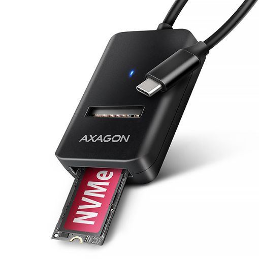 Obrázek AXAGON ADM2-CM USB-C 10Gbps - M.2 NVMe & SATA SSD adaptér, kabel USB-C 10cm