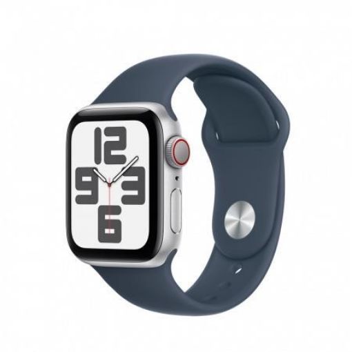 Obrázek APPLE Watch SE GPS + Cellular 40mm Silver Aluminium Case with Storm Blue Sport Band - M/L