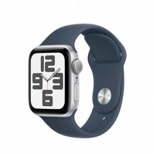 Obrázek APPLE Watch SE GPS 40mm Silver Aluminium Case with Storm Blue Sport Band - M/L