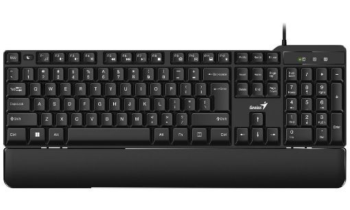 Obrázek GENIUS klávesnice KB-100XP, Drátová, Ergo předložka, USB, CZ+SK layout