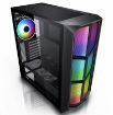 Obrázek EVOLVEO Functio 3, case ATX, 1x120mm PWM ventilátor, RGB panel, průhledná bočnice, černá