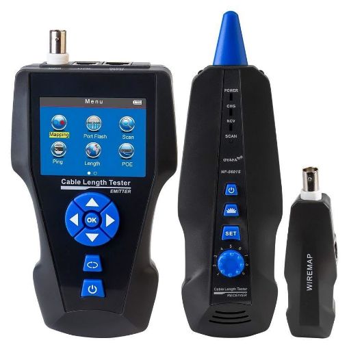 Obrázek LAN Cable Tester TLCD8601S s LCD, koax, Cat3/Cat5E/Cat6/Cat7, UTP/STP, USB, PoE, ping, sonda, protismyčka