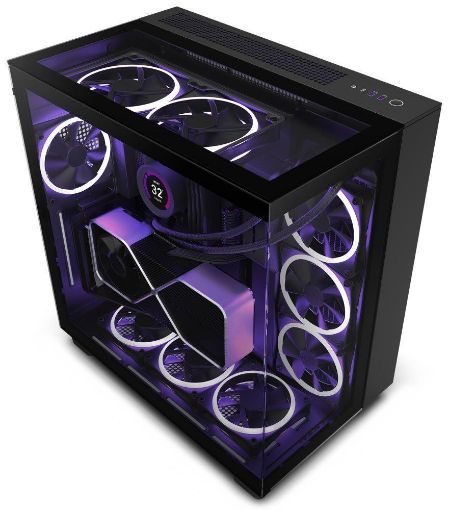 Obrázek NZXT skříň H9 Elite dvoukomorová ATX / 3xRGB 120 mm / 1x 120mm fan / prosklená / RGB&fan controler / černá