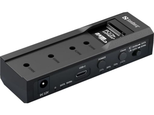 Obrázek Sandberg externí čtečka Cloner & Dock pro M2 + NVMe + SATA, USB 3,2,