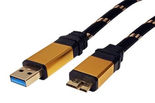 Obrázek USB 5Gbps kabel USB3.0 A(M) - microUSB3.0 B(M), 0,8m