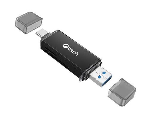 Obrázek C-TECH čtečka karet UCR-02-AL, USB 3.0 TYPE A/ TYPE C, SD/micro SD