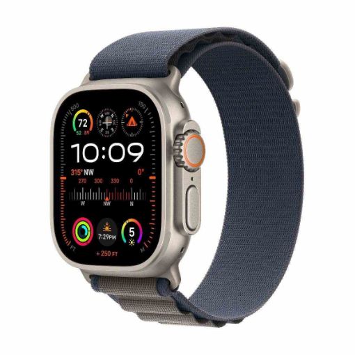 Obrázek APPLE Watch Ultra 2 GPS + Cellular, 49mm Titanium Case with Blue Alpine Loop - Large