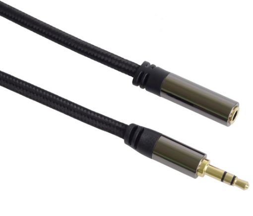 Obrázek PREMIUMCORD kabel, stíněný, Jack 3.5mm - Jack 3.5mm M/F 1,5m