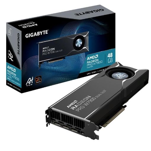 Obrázek GIGABYTE VGA Radeon PRO W7900 Dual Slot AI TOP 48G, 48G GDDR6, 3xDP, 1xMiniDP