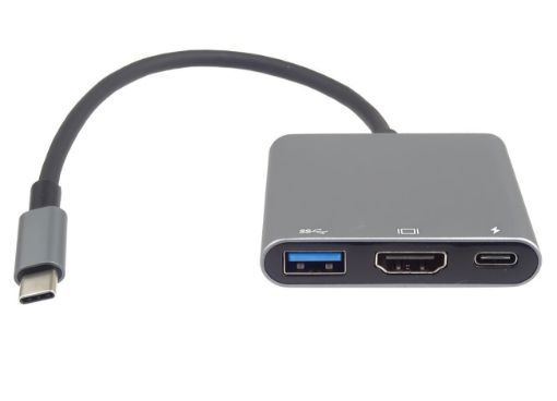 Obrázek PremiumCord Adaptér USB-C na HDMI + USB3.0 + PD, rozlišení 4K a FULL HD 1080p