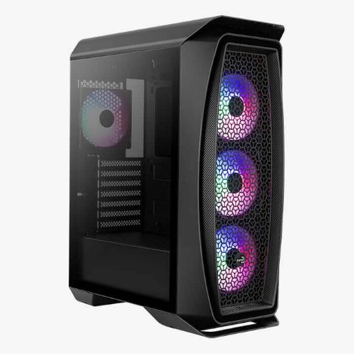 Obrázek AEROCOOL skříň Aero One Frost ML G, Mid tower, 2x USB 3.0, 2x audio, 4x 120mm RGB Fan, bez zdroje