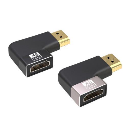 Obrázek PREMIUMCORD Adaptér spojka 8K HDMI A - HDMI A, F/M, do úhlu 90° - pravá