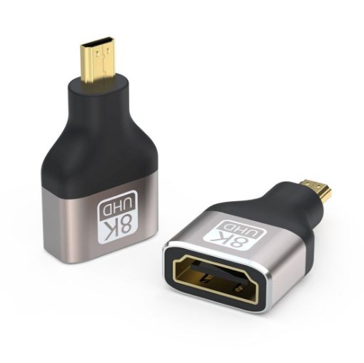 Obrázek PREMIUMCORD Adapter 8K HDMI Typ A - micro HDMI Typ D, kovová, pozlacená