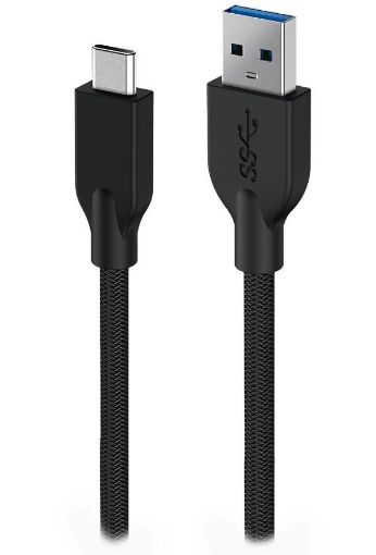 Obrázek GENIUS nabíjecí kabel ACC-A2CC-3A, 100cm, USB-A na USB-C, 3A, QC3.0, opletený, černý