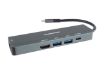 Obrázek PREMIUMCORD Adaptér USB-C na Gigabit 10/100/1000Mbps + 1x HDMI,  2x USB3.2, 1x PD 100W konektor, Šedá