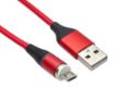 Obrázek PREMIUMCORD Magnetický micro USB a USB-C nabíjecí a datový kabel 1m, červený