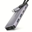 Obrázek AXAGON HMC-5H60, USB 5Gbps hub, porty 2x USB-A, 1x USB-C, HDMI 4k/60, PD 100W, kabel USB-C 15cm