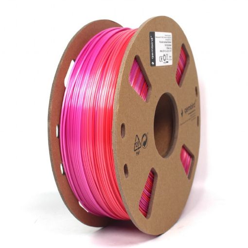 Obrázek GEMBIRD Tisková struna (filament) PLA, 1,75mm, 1kg, silk rainbow, červená/fialová