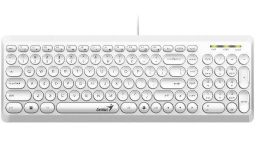 Obrázek GENIUS klávesnice Slimstar Q200 White/ Drátová/ USB/ bílá/ retro design/ CZ+SK layout