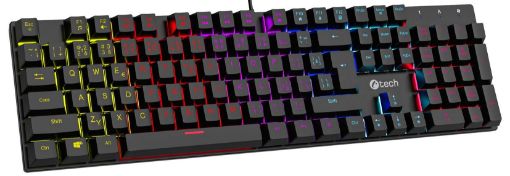 Obrázek C-TECH mechanická klávesnice Morpheus, casual gaming, CZ/SK, červené spínače, RGB podsvícení, USB