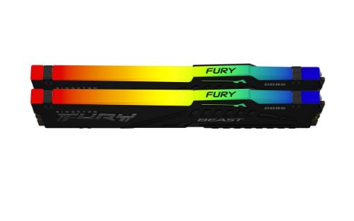 Obrázek KINGSTON DIMM DDR5 64GB (Kit of 2) 6000MT/s CL30 Non-ECC FURY Beast RGB XMP, Černá