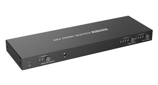 Obrázek PremiumCord HDMI matrix switch 4:2 , UHD rozlišení 4Kx2K@60Hz HDR, SPDIF, Auto-Downscaling