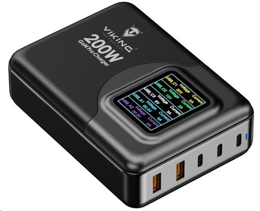 Obrázek Viking nabíječka USB GaN 200W PD Pro