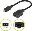 Obrázek PremiumCord Flexi adaptér HDMI Typ A samice - micro HDMI Typ D samec pro ohebné zapojení