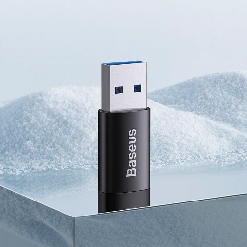 Obrázek Baseus Ingenuity mini OTG adaptér USB-A 3,1A samec na USB-C samice, černá