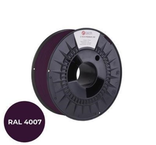 Obrázek C-TECH Tisková struna (filament) PREMIUM LINE, PETG, purpurová fialková, RAL4007, 1,75mm, 1kg