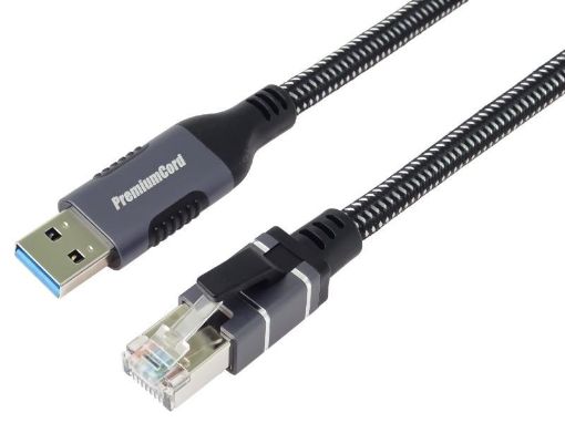 Obrázek PremiumCord Ethernetový kabel USB3.2 na LAN RJ45 10/100/1000, 2m