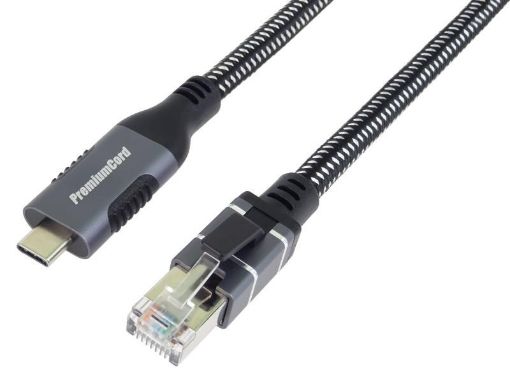 Obrázek PremiumCord Ethernetový kabel USB-C na LAN RJ45 10/100/1000, 1m