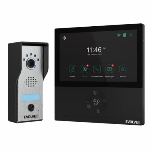 Obrázek EVOLVEO DoorPhone AHD7, Sada domácího WiFi videotelefonu s ovládáním brány nebo dveří černý monitor