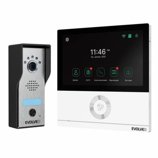 Obrázek EVOLVEO DoorPhone AHD7, Sada domácího WiFi videotelefonu s ovládáním brány nebo dveří bílý monitor