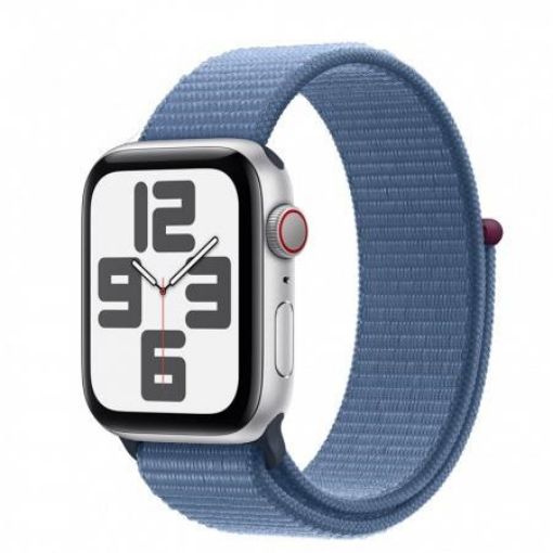 Obrázek APPLE Watch SE GPS + Cellular 44mm Silver Aluminium Case with Winter Blue Sport Loop