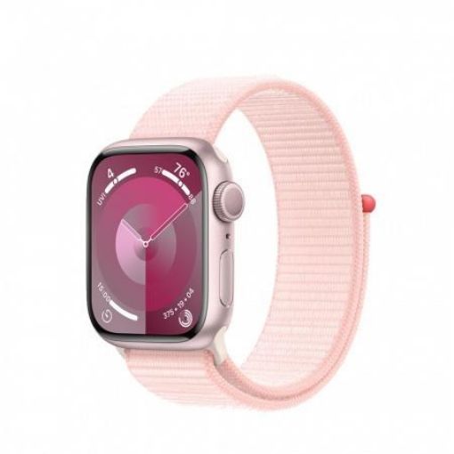 Obrázek APPLE Watch Series 9 GPS 41mm Pink Aluminium Case with Light Pink Sport Loop