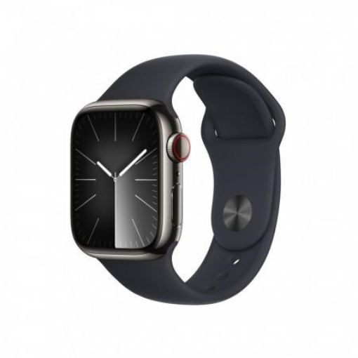 Obrázek APPLE Watch Series 9 GPS + Cellular 41mm Graphite Stainless Steel Case with Midnight Sport Band - M/L