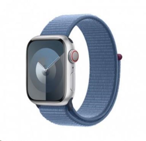 Obrázek APPLE Watch Series 9 GPS + Cellular 41mm Silver Aluminium Case with Winter Blue Sport Loop