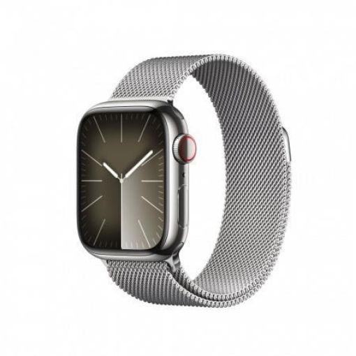 Obrázek APPLE Watch Series 9 GPS + Cellular 41mm Silver Stainless Steel Case with Silver Milanese Loop