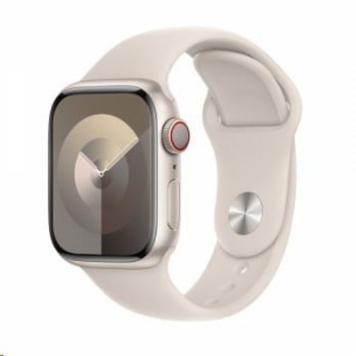 Obrázek APPLE Watch Series 9 GPS + Cellular 41mm Starlight Aluminium Case with Starlight Sport Band - M/L