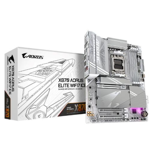 Obrázek GIGABYTE MB Sc AM5 X870 A ELITE WF7 ICE, AMD X870, 4xDDR5, 2xHDMI, 2xThunderbolt, WiFi