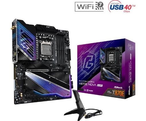 Obrázek ASRock MB Sc AM5 X870E NOVA WIFI, AMD X870, 4xDDR5, 1xHDMI, 2xThunderbolt, WI-FI